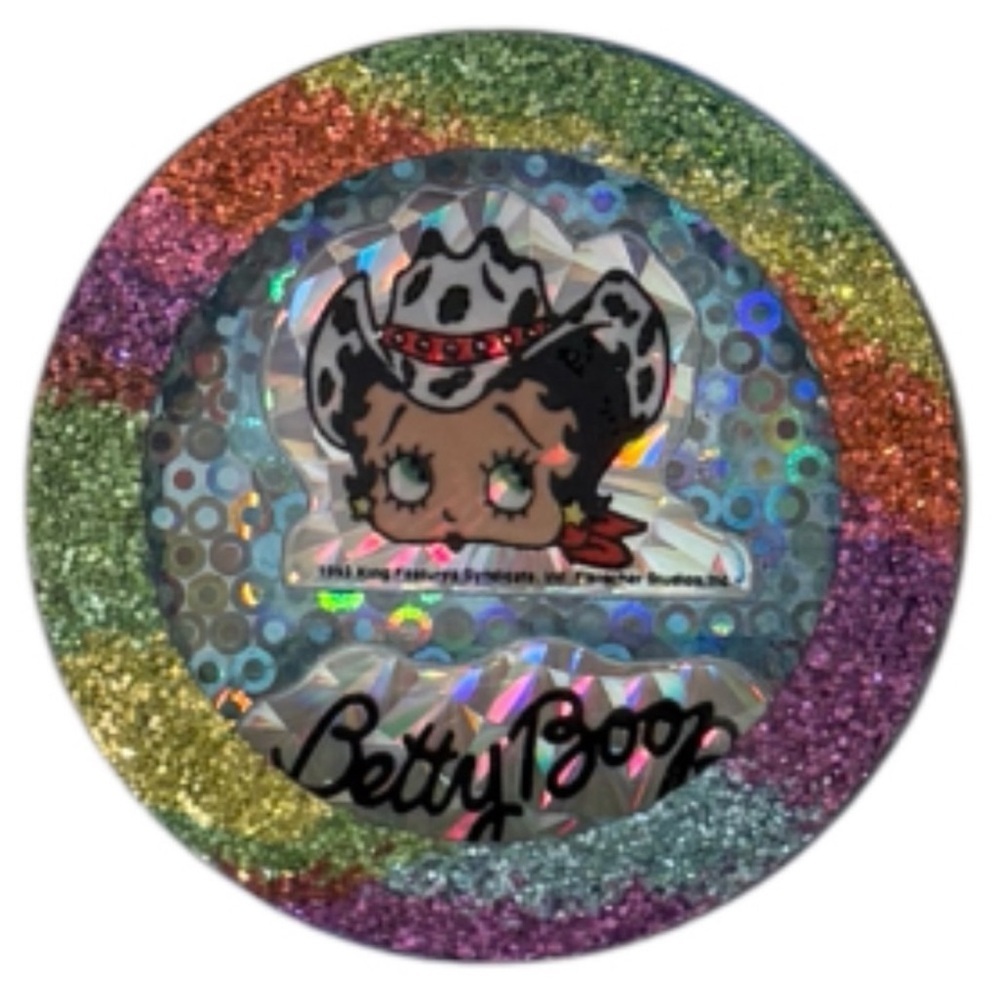 Vintage Betty Boop POG Slammer Holographic Rainbow Glitter 90s
